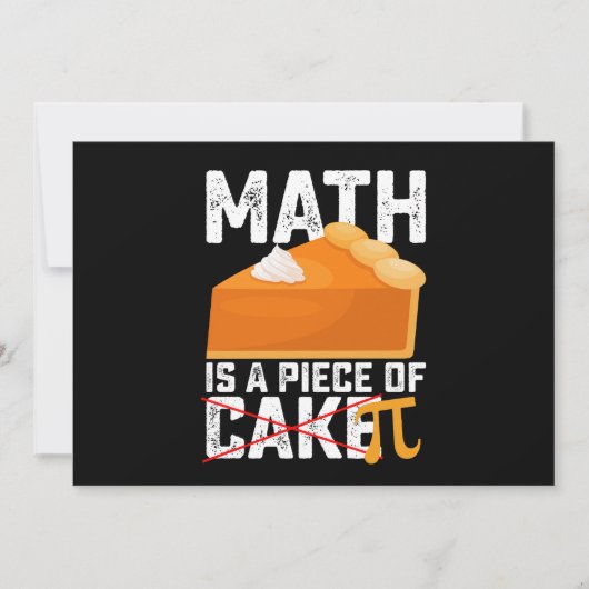 Math Is A Piece Of Cake Pi Day Funny Kaart (Voorkant)