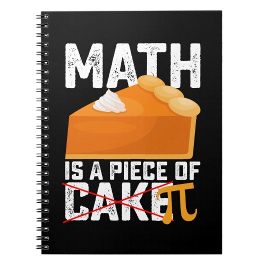Math Is A Piece Of Cake Pi Day Funny Notitieboek (Voorkant)