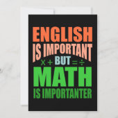 Math Is Importanter Teacher Mathematic Maths Kaart (Voorkant)