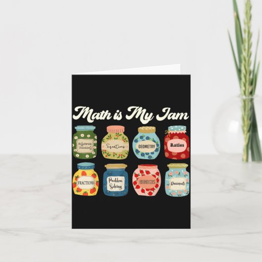 Math Is My Jam Teacher Shirt Stem Student Clroom Kaart (Voorkant)