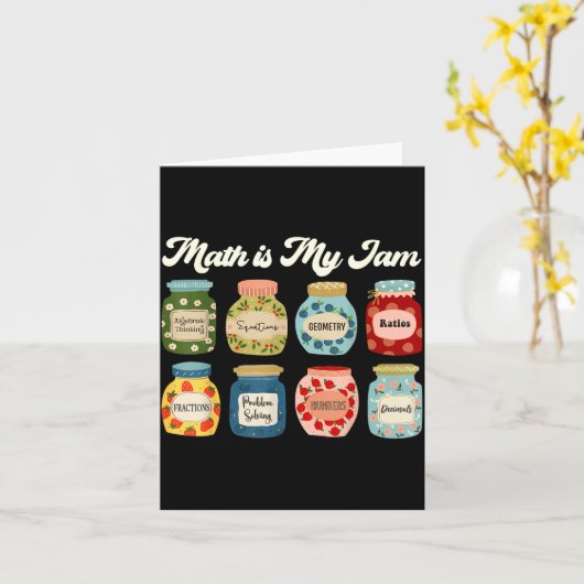 Math Is My Jam Teacher Shirt Stem Student Clroom  Kaart (Gele Bloem)