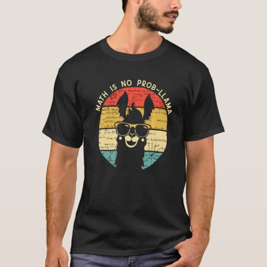 Math Is No Prob Llama Math Llama Math Teacher T-shirt (Voorkant)