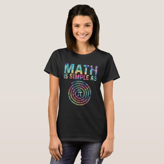 Math Is Simple as Pi Pi Happy Pi Day T-shirt (Voorkant volledig)