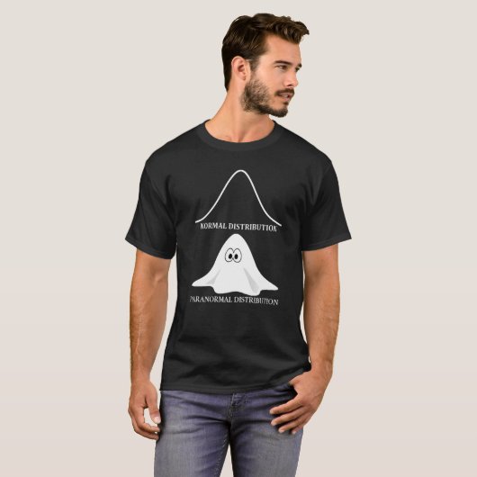 Math Joke Normal Distribution Paranormal Statistic T-shirt (Voorkant volledig)