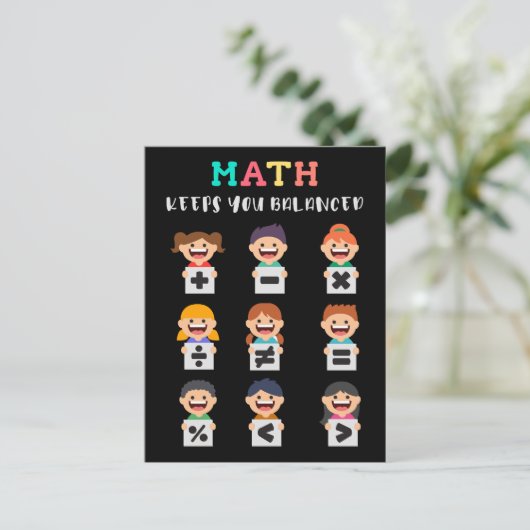 Math keeps you balanced briefkaart (Staand voorkant)