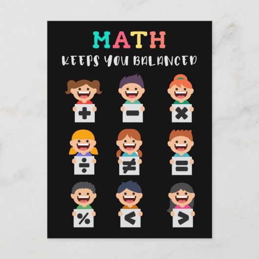 Math keeps you balanced briefkaart (Voorkant)