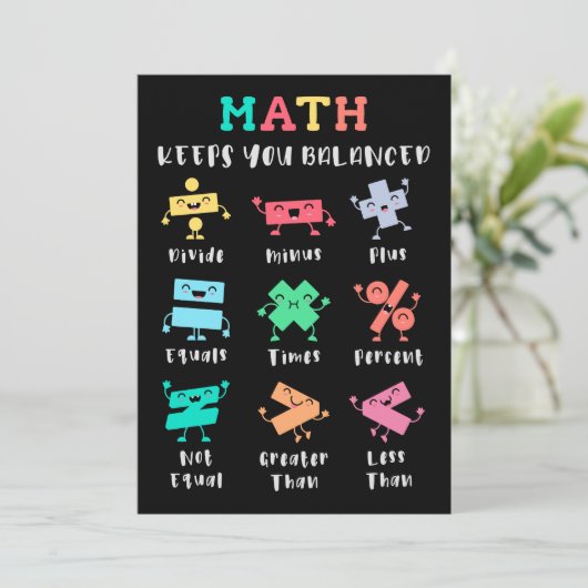 Math keeps you balanced kaart (Staand voorkant)