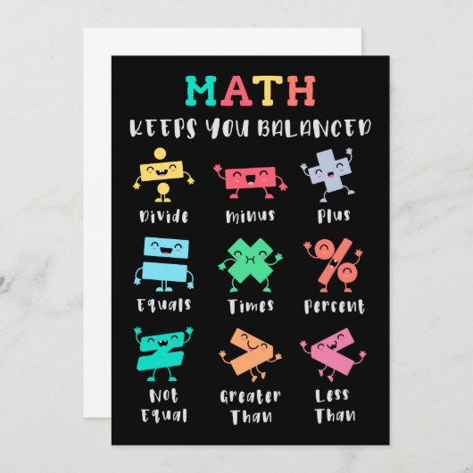 Math keeps you balanced kaart (Voorkant / Achterkant)