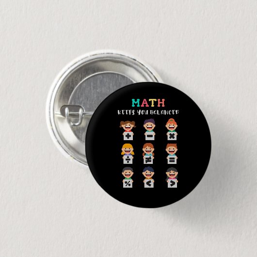 Math keeps you balanced ronde button 3,2 cm (Voorkant /achterkant)