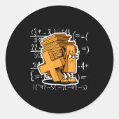 Math Overload Funny Equation Cartoon  Ronde Sticker (Voorkant)
