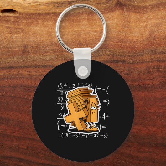 Math Overload Funny Equation Cartoon Sleutelhanger (Voorkant)