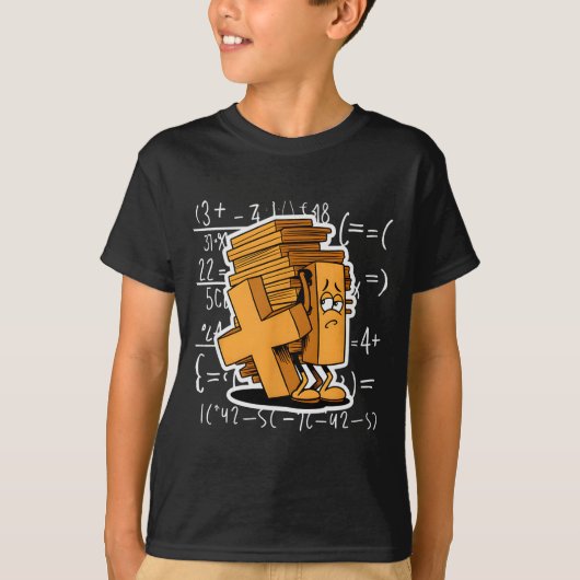 Math Overload Funny Equation Cartoon T-shirt (Voorkant)