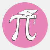 Math Pi Afgestudeerd ROZE Pi Afstudeer Stickers (Voorkant)