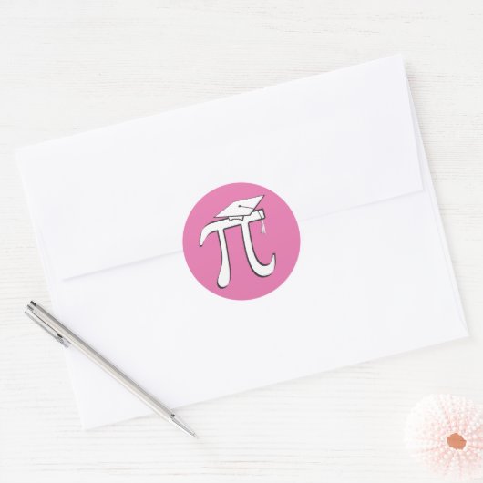 Math Pi Afgestudeerd ROZE Pi Afstudeer Stickers (Envelop)