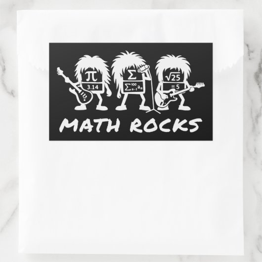 Math Rocks Academic Rock Band Humor Rechthoekige Sticker (Tas)