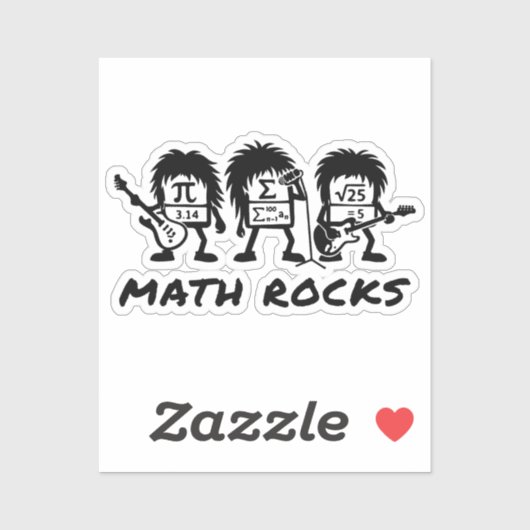 Math Rocks Academic Rock Band Humor Sticker (Vel)