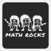 Math Rocks Academic Rock Band Humor Vierkante Sticker (Voorkant)