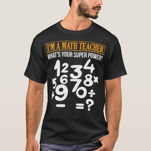 Math Shirt Super Teacher Tees Holiday School Chris (Voorkant)
