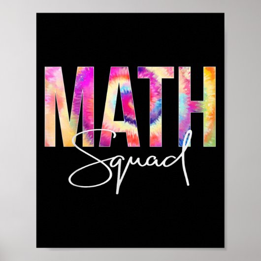 Math Squad Tie Dye Back To School Women Appreciati Poster (Voorkant)