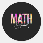Math Squad Tie Dye Back To School Women Appreciati Ronde Sticker (Voorkant)