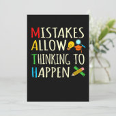 Math Student Mistakes Mathematics Maths Teacher Bedankkaart (Staand voorkant)