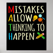 Math Student Mistakes Mathematics Maths Teacher Poster (Voorkant)