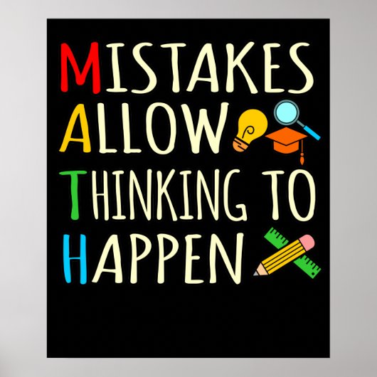 Math Student Mistakes Mathematics Maths Teacher Poster (Voorkant)