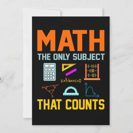 Math Subject Counts Mathematic Maths Teacher Bedankkaart (Voorkant)