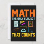 Math Subject Counts Mathematic Maths Teacher Kaart (Voorkant)