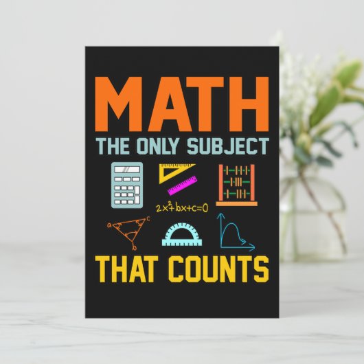 Math Subject Counts Mathematic Maths Teacher Kaart (Staand voorkant)