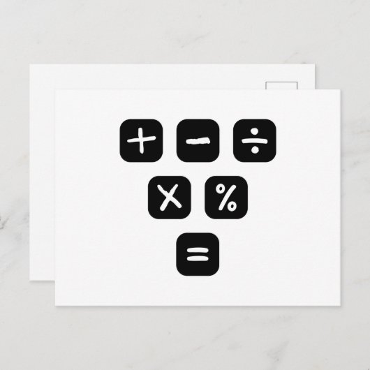 Math Symbols mathematical Signs Briefkaart (Voorkant / Achterkant)