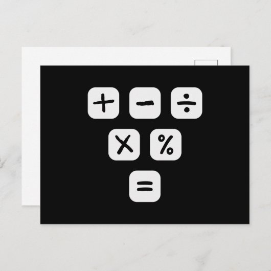 Math Symbols mathematical Signs Maths Briefkaart (Voorkant / Achterkant)