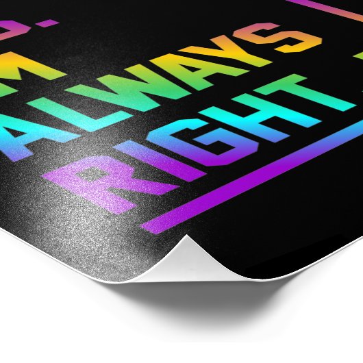 Math Teacher Always Right Mathematics Maths Foto Afdruk (Hoek)