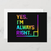 Math Teacher Always Right Mathematics Maths Uitnodiging Briefkaart (Voorkant / Achterkant)