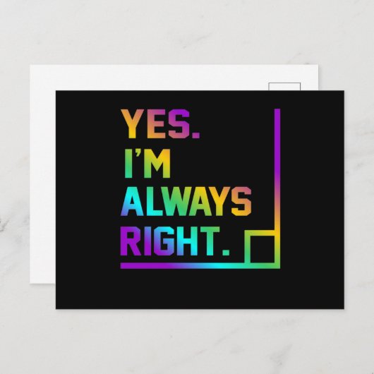 Math Teacher Always Right Mathematics Maths Uitnodiging Briefkaart (Voorkant / Achterkant)