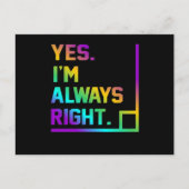 Math Teacher Always Right Mathematics Maths Uitnodiging Briefkaart (Voorkant)