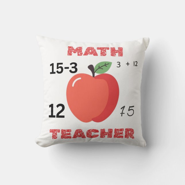 Math teacher apple design funny math teacher shirt kussen (Voorkant)