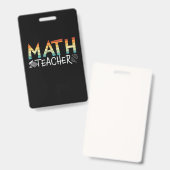 Math Teacher Badge (Voor- en achterkant)