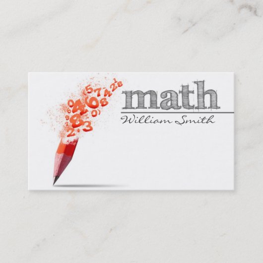 Math Teacher Business card Visitekaartje (Voorkant)