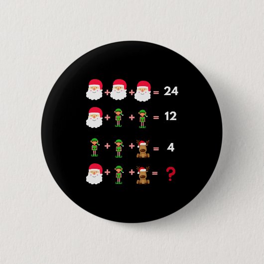 Math Teacher Christmas Shirt Quiz  Ronde Button 5,7 Cm (Voorkant)