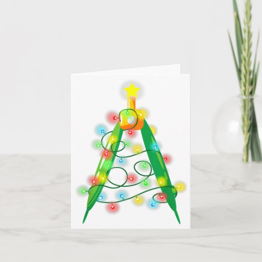 Math Teacher Comp Christmas Tree Lights School Geo Kaart (Voorkant)