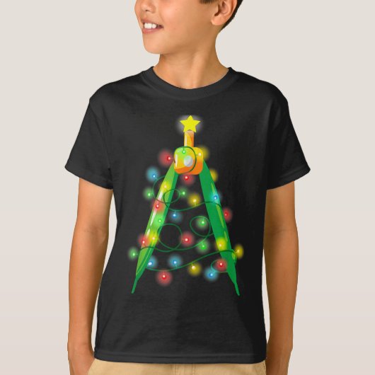 Math Teacher Comp Christmas Tree Lights School Geo T-shirt (Voorkant)