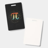 Math Teacher Cute Pi Badge (Voor- en achterkant)
