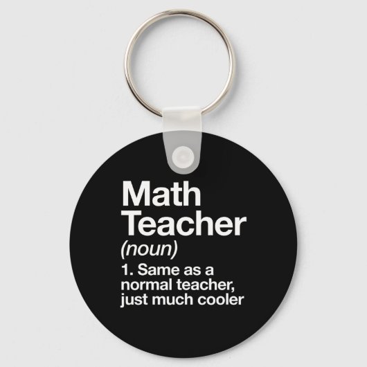 Math Teacher Definition Funny Byck To School First Sleutelhanger (Voorkant)