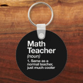 Math Teacher Definition Funny Byck To School First Sleutelhanger (Voorkant)