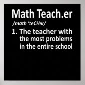 Math Teacher Definition Mathematics Maths Student Poster (Voorkant)