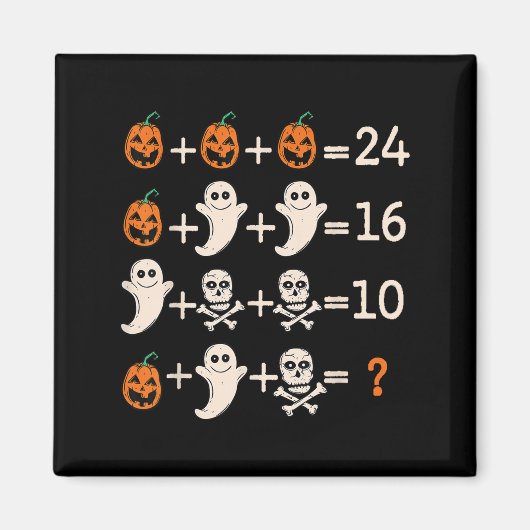 Math Teacher Halloween Algebra Operation Mathemati Magneet (Voorkant)