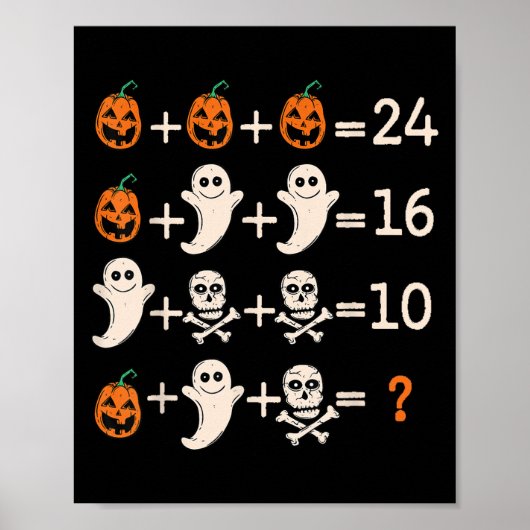 Math Teacher Halloween Algebra Operation Mathemati Poster (Voorkant)