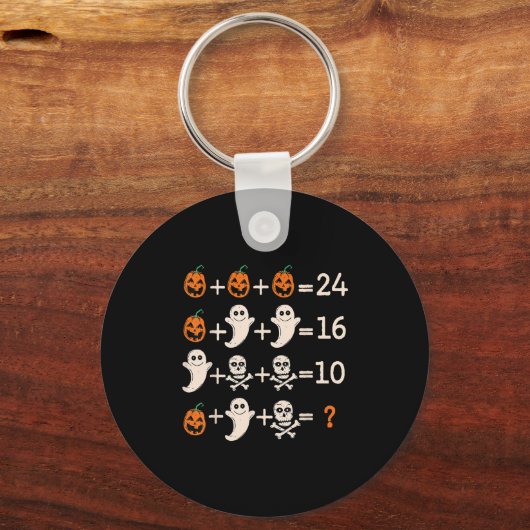 Math Teacher Halloween Algebra Operation Mathemati Sleutelhanger (Voorkant)