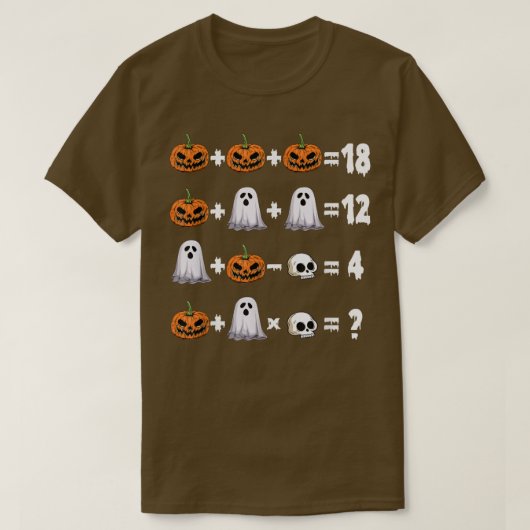 Math Teacher Halloween Jack O Lantern Ghost Math L T-shirt (Design voorkant)